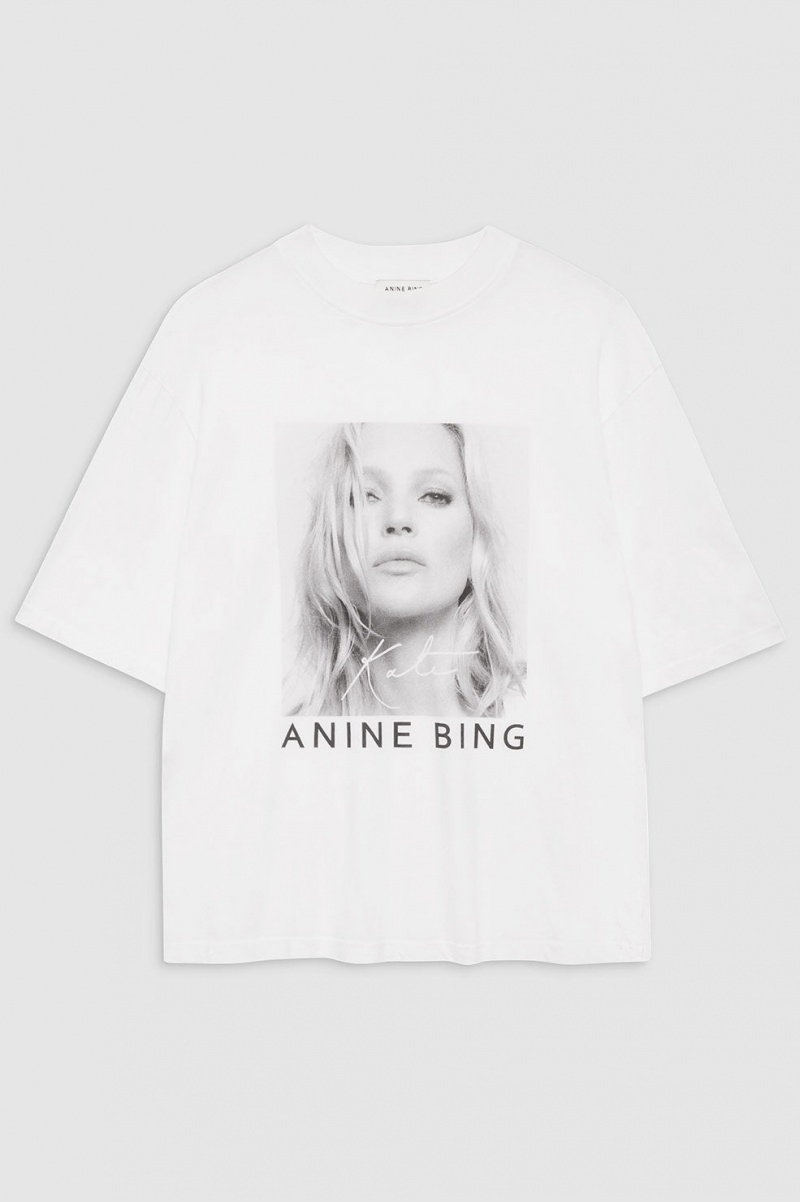 T Shirts Anine Bing Avi Kate Moss Blanche Femme | UTP-4233355